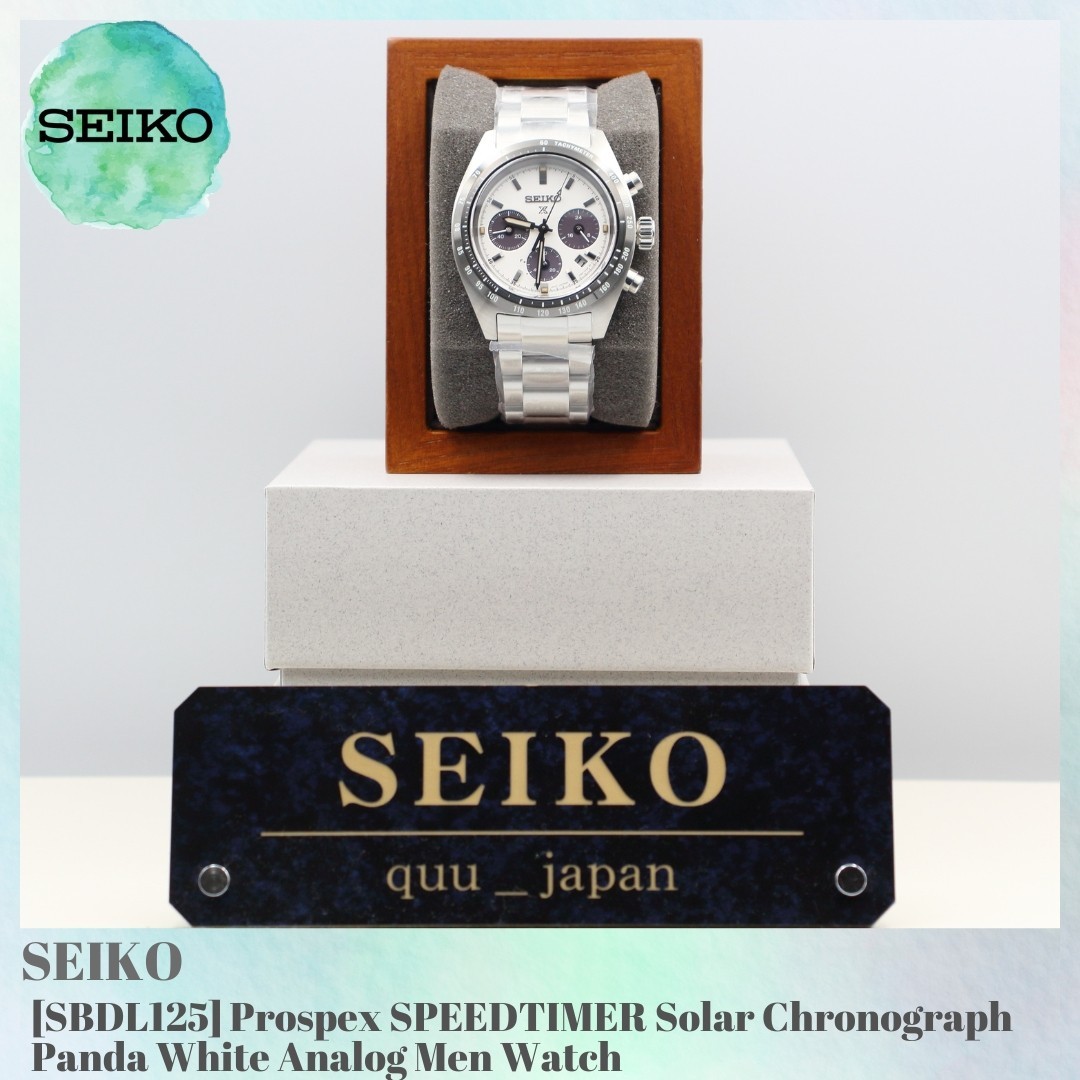 Seiko SBDL125 Prospex SPEEDTIMER Solar Chronograph Panda White Analog Men Watch