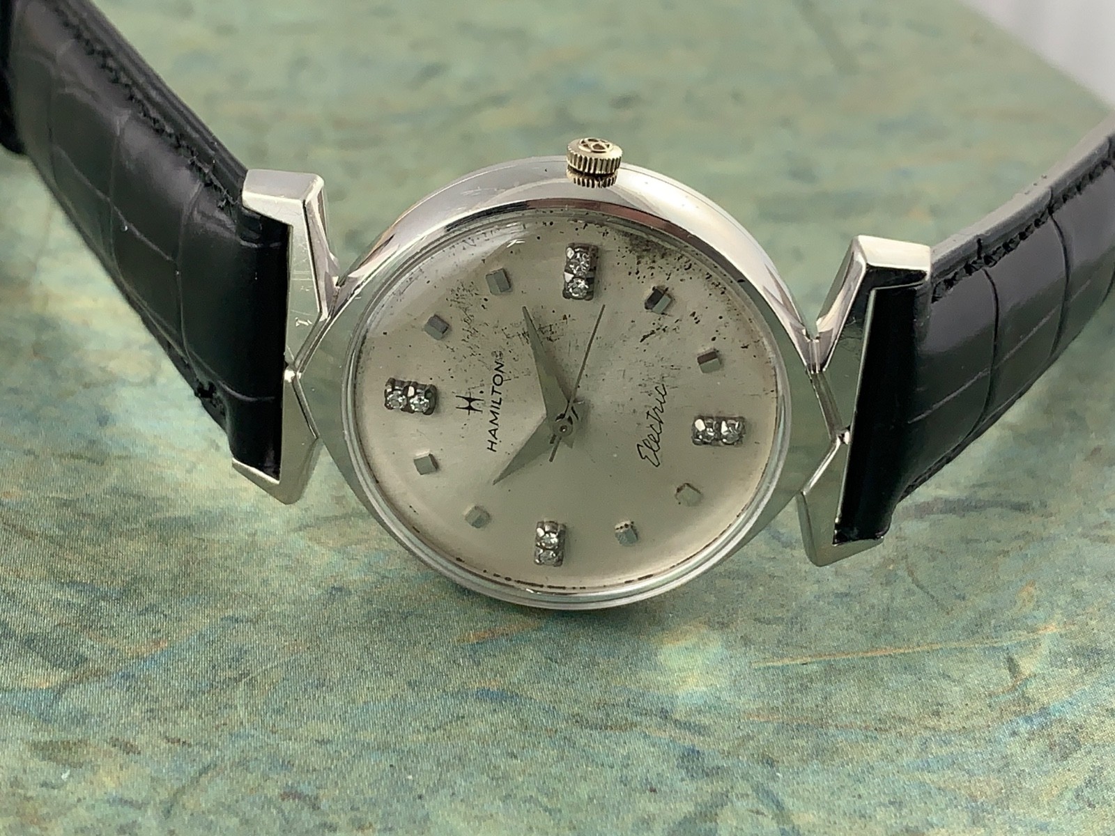 Vintage Hamilton Electric Lord Lancaster J 31mm 10K WGF Cal 505 All Original 50s
