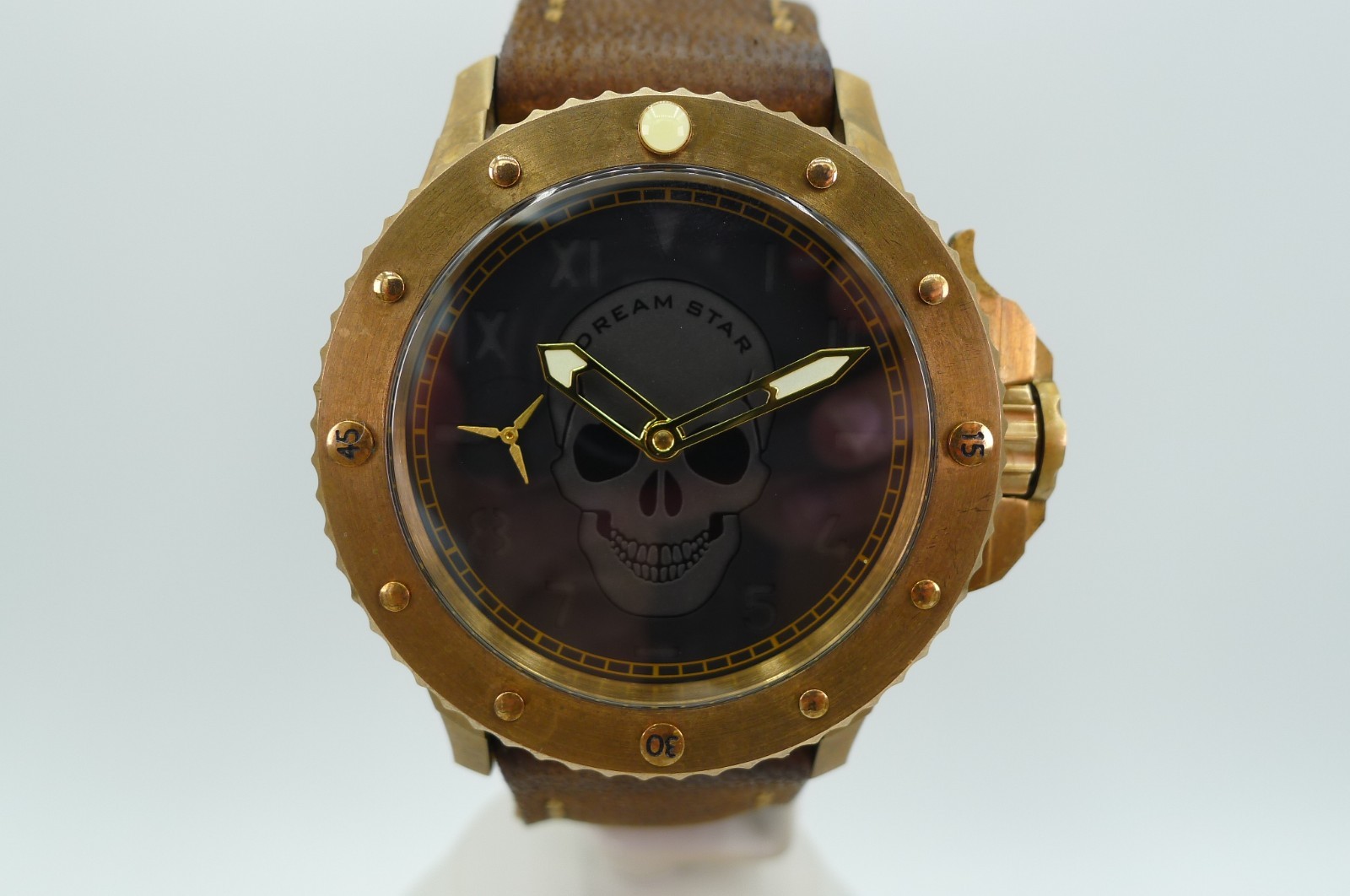 DREAM STAR VINTAGE DS BRONZE SKULL DIAL 45MM LIMITED 300M MANUAL WIND