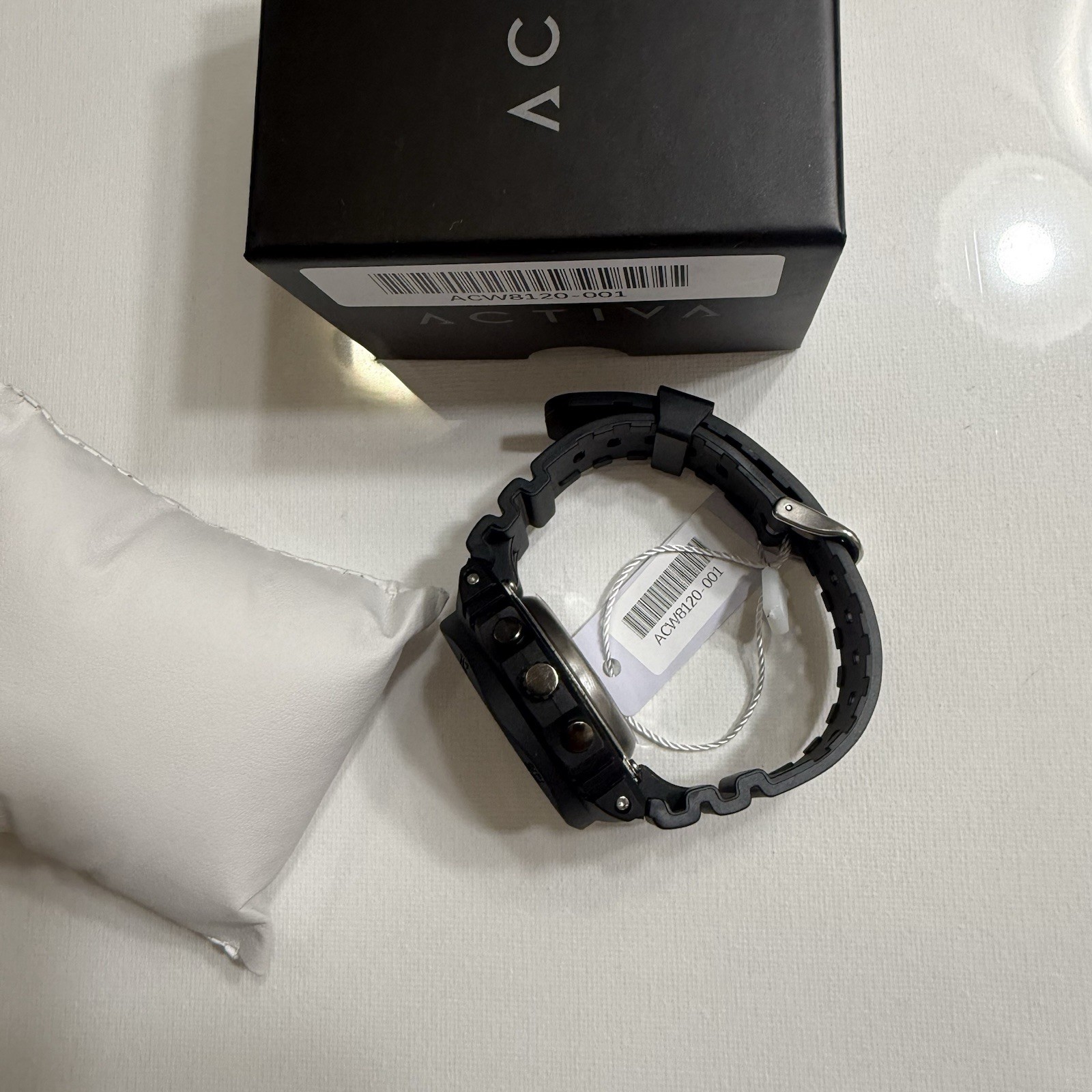 ACTIVA ACW8120-001 Ana-Digi Quartz Sport Watch 48mm Black Rubber Strap,Alarm Box