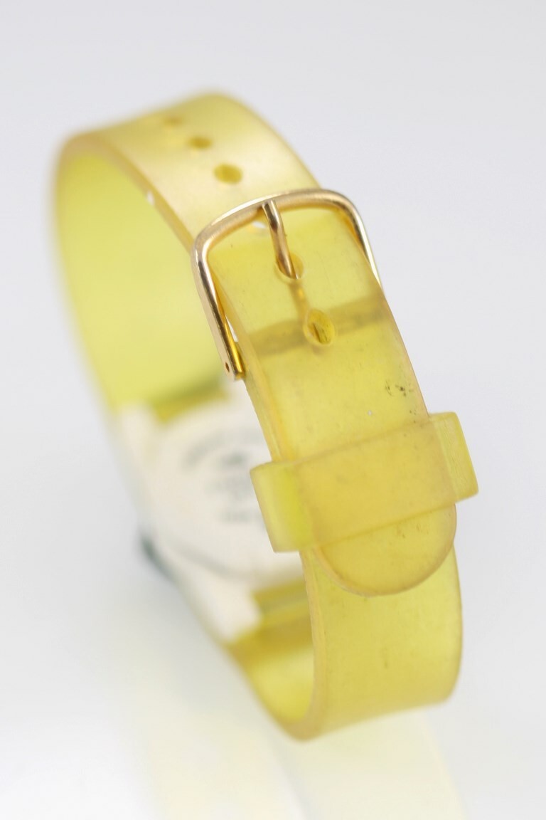 XTime Watch Women White Yellow Plastic Water Resistant Gray Battery Quartz