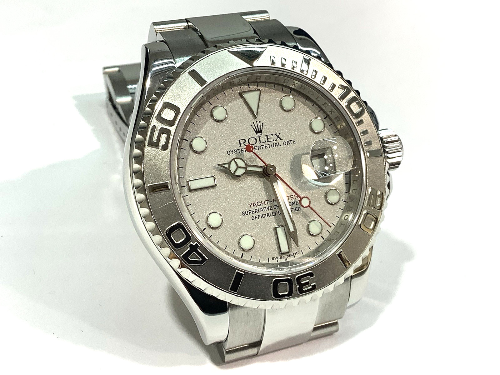 2008 ROLEX 16622 YACHT-MASTER 40 S/S & Platinum M Serial Bezel Engraved SUPERB!