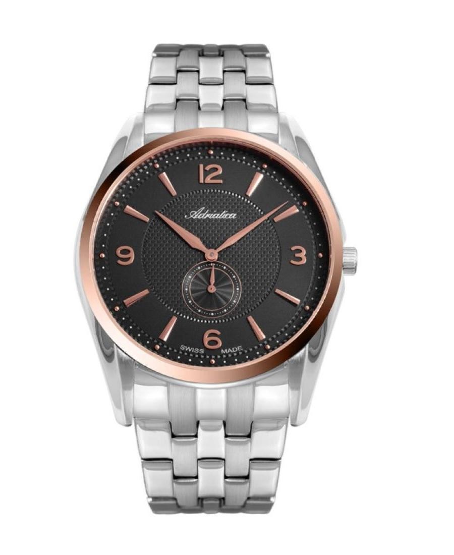 ADRIATICA Men Quartz Casual Watch Classic Dress Black Dial Waterproof Swiss