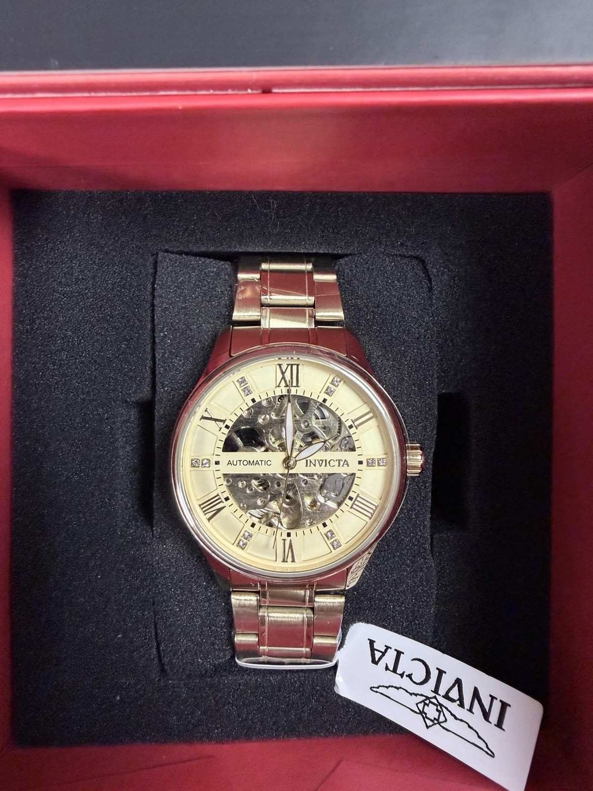 69115 – Invicta Objet D Art Automatic Men’s Watch w/ Skeleton Dial – 40mm, Gold