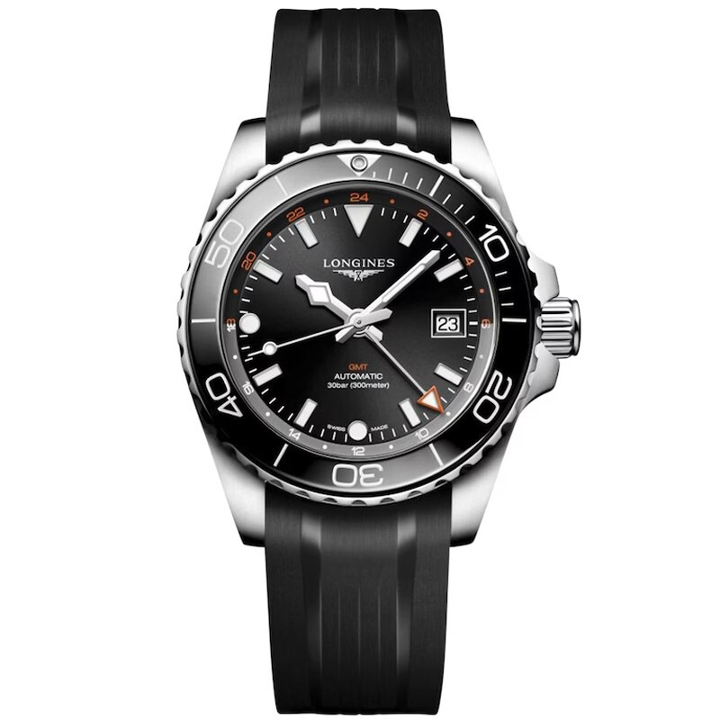 New Longines HydroConquest GMT 41mm Black Rubber Men’s Watch L37904569
