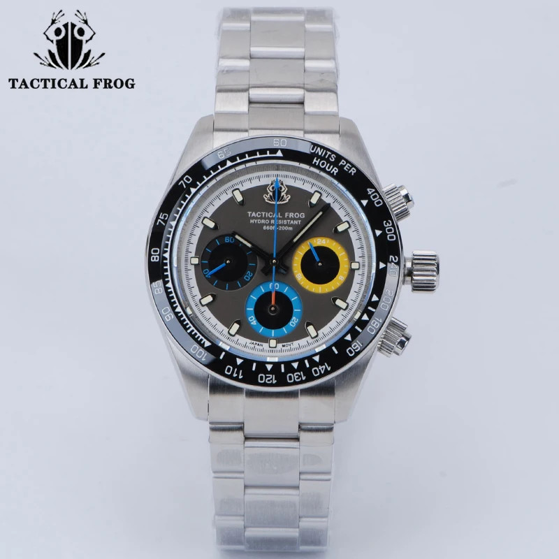 HEIMDALLR Tactical Frog 41mm Solar Chronograph Watch VS75 Sapphire 200m Dive