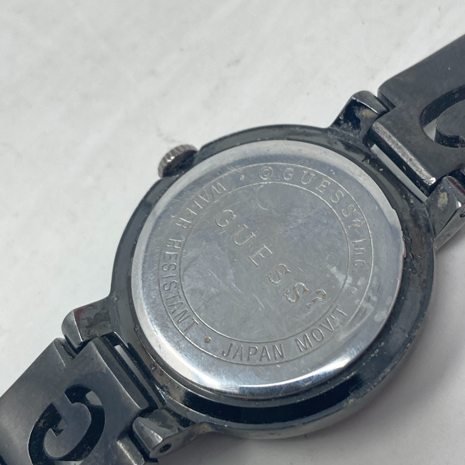 Guess Watch Women 24mm Black Logo Band Round Minimal WR New Battery 6.5″